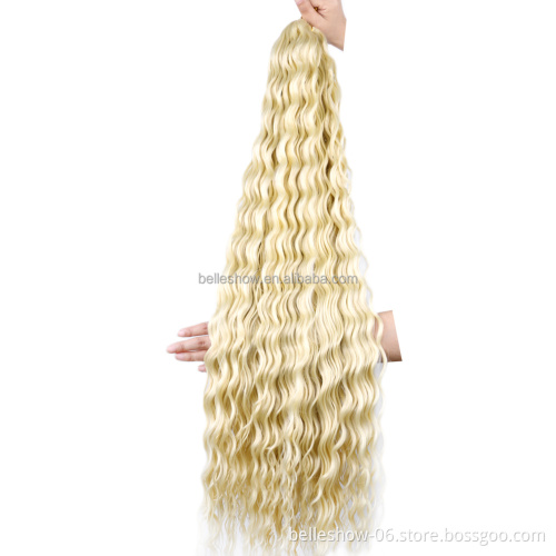 Hot sell Hair 32Inch 100G  synthetic deep wave twist hair extension wavy braiding hair